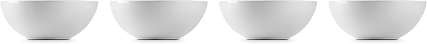 Le Creuset Stoneware Set of 4 Soup Bowls  22 oz. (6.25") each  White