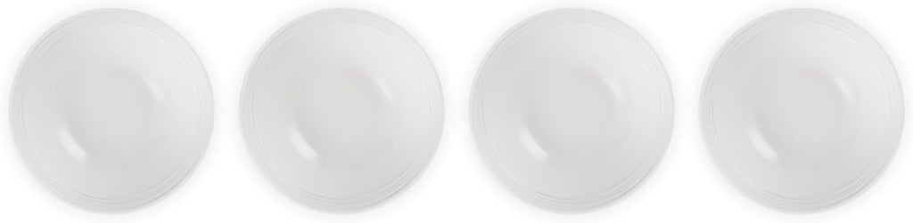 Le Creuset Stoneware Set of 4 Soup Bowls  22 oz. (6.25") each  White