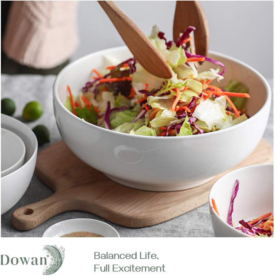 DOWAN Serving Bowls  Mixing Bowl Set  70/30/20/8 Ounces Mixing Bowls for Kitchen  Soft White Serving Set  Serving Bowls Set of 4  Ceramic Bowl Sets for Eating Different Sizes