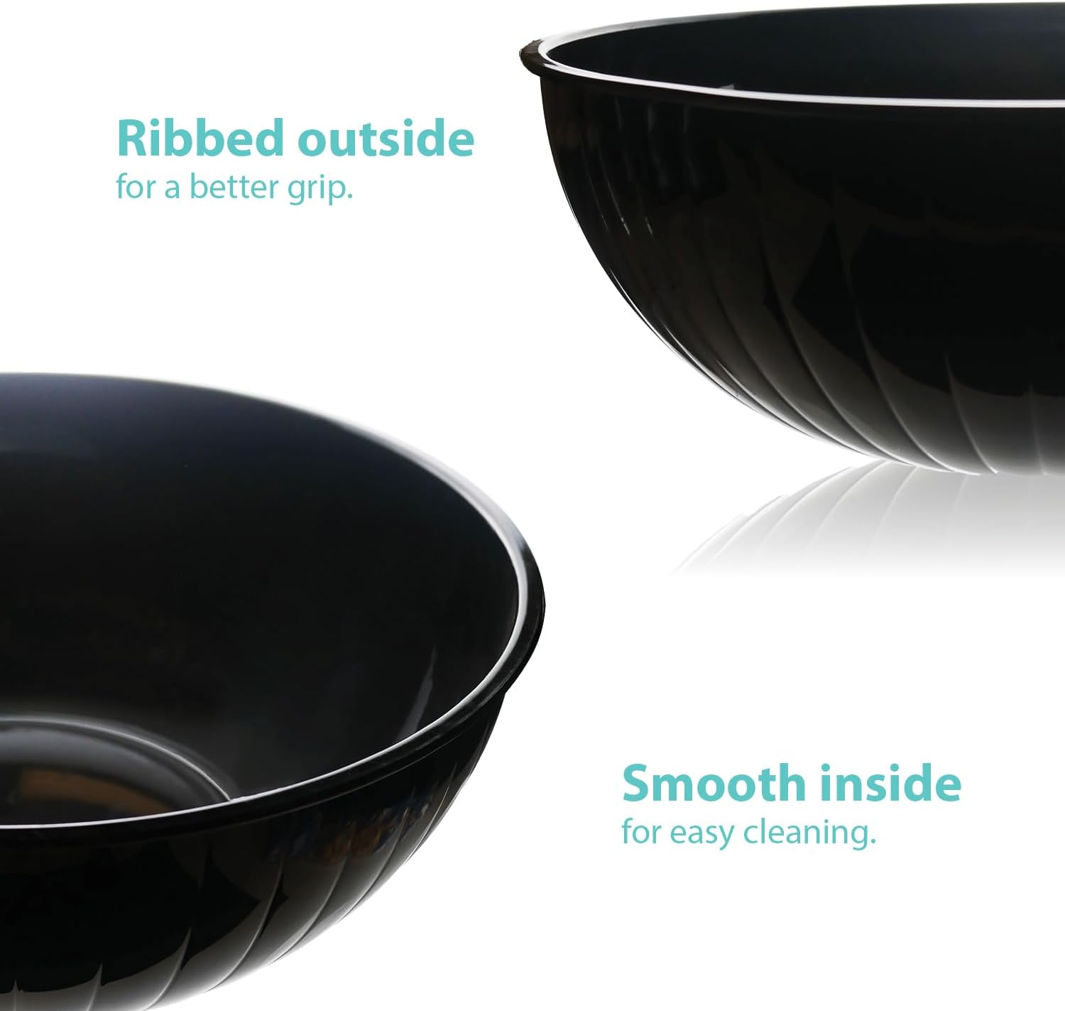 Party Essentials Hard Plastic 192-Ounce Serving Bowl  Black