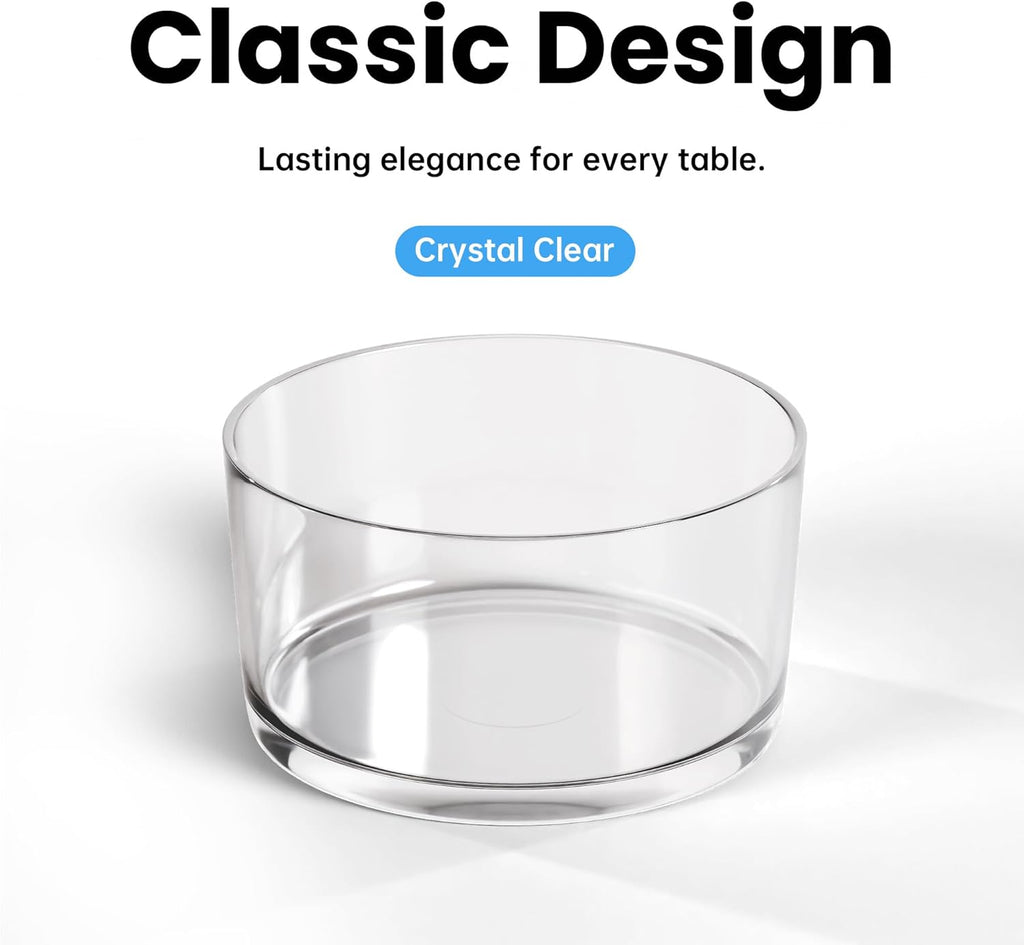 Glass Salad Bowl - Versatile 118oz Trifle and Fruit Bowl - Elegant & Long-Lasting for Serving Salads  Dessert