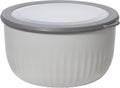 Oggi Prep  Store & Serve Plastic Bowl w/See-Thru Lid- Dishwasher  Microwave & Freezer Safe  (4 qt) Lt Gray w/Dk Gray Lid
