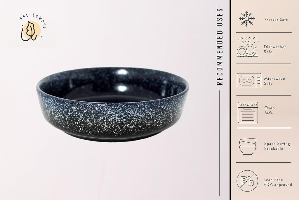 Extra Large Salad Serving Bowl  11 inch. Big Ceramic Navy Dark Blue Pasta bowl Plus Oil Bottle. 95 oz. Beautiful And Elegant Huge Design. Giant Mixing and Fruit Bowls