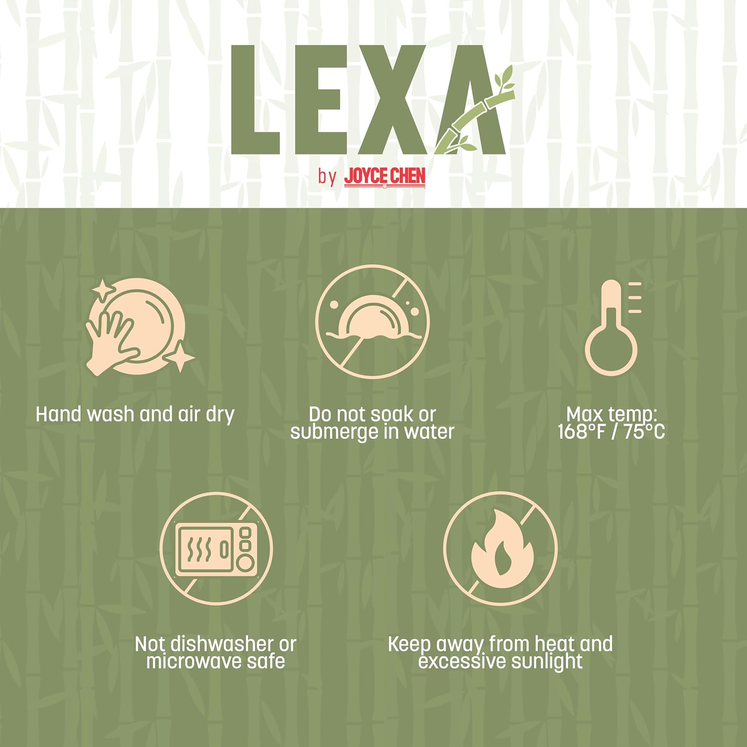 LEXA 12" Handmade Natural Bamboo Wooden Fruit Bowl for Kitchen Counter - 130 oz Lightweight Large Bamboo Wood Salad Bowl