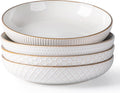 GBHOME 9.5'' Large Pasta Bowls  42 Ounce Stoneware Salad Bowls for Kitchen  Ceramic Serving Bowls With Textured Pattern for Pasta Fruit  Stews Noodle  House-warming Gift Set of 4-Off White
