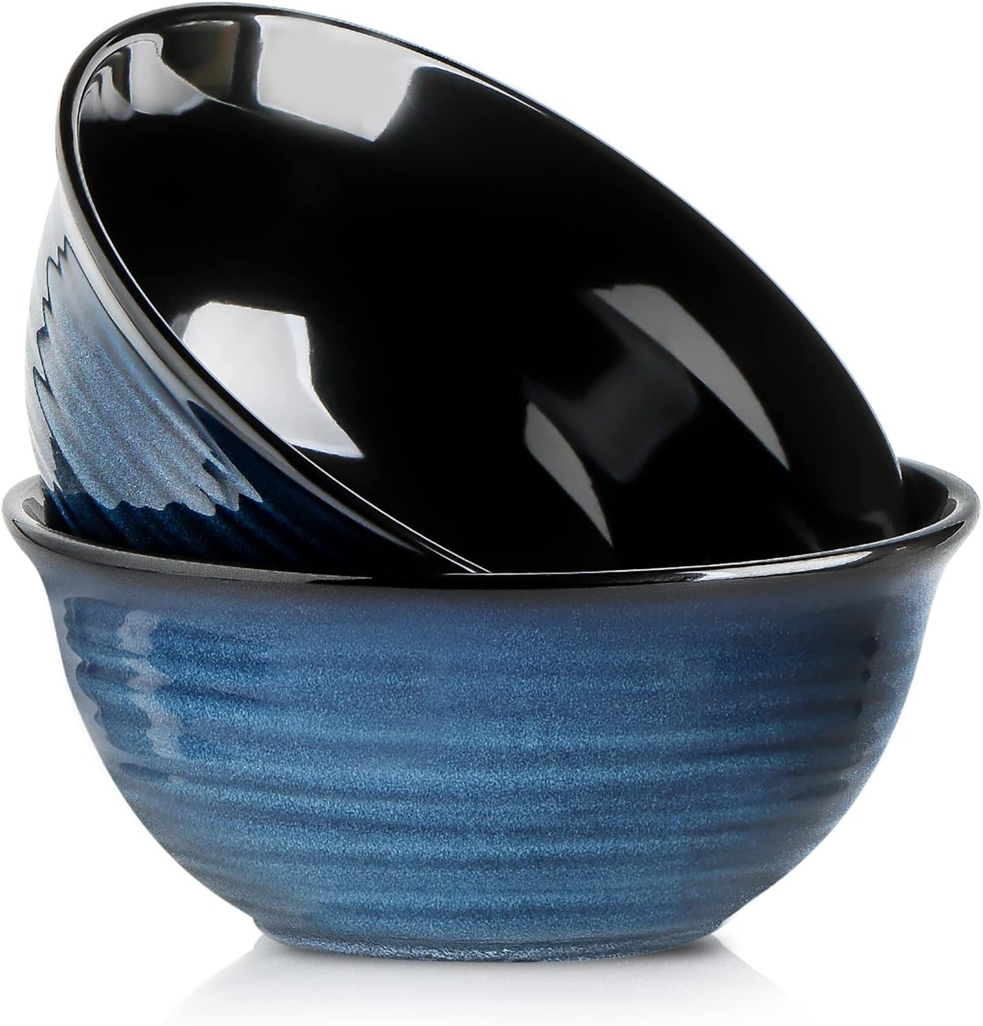 HASENSE Ceramic Serving Bowls  9 Inch Large Salad Bowls for Kitchen  84 Ounce Mixing Bowl Set of 2  Ideal for Soup Pho Pasta Popcorn  Dishwasher & Microwave Safe(Blue)