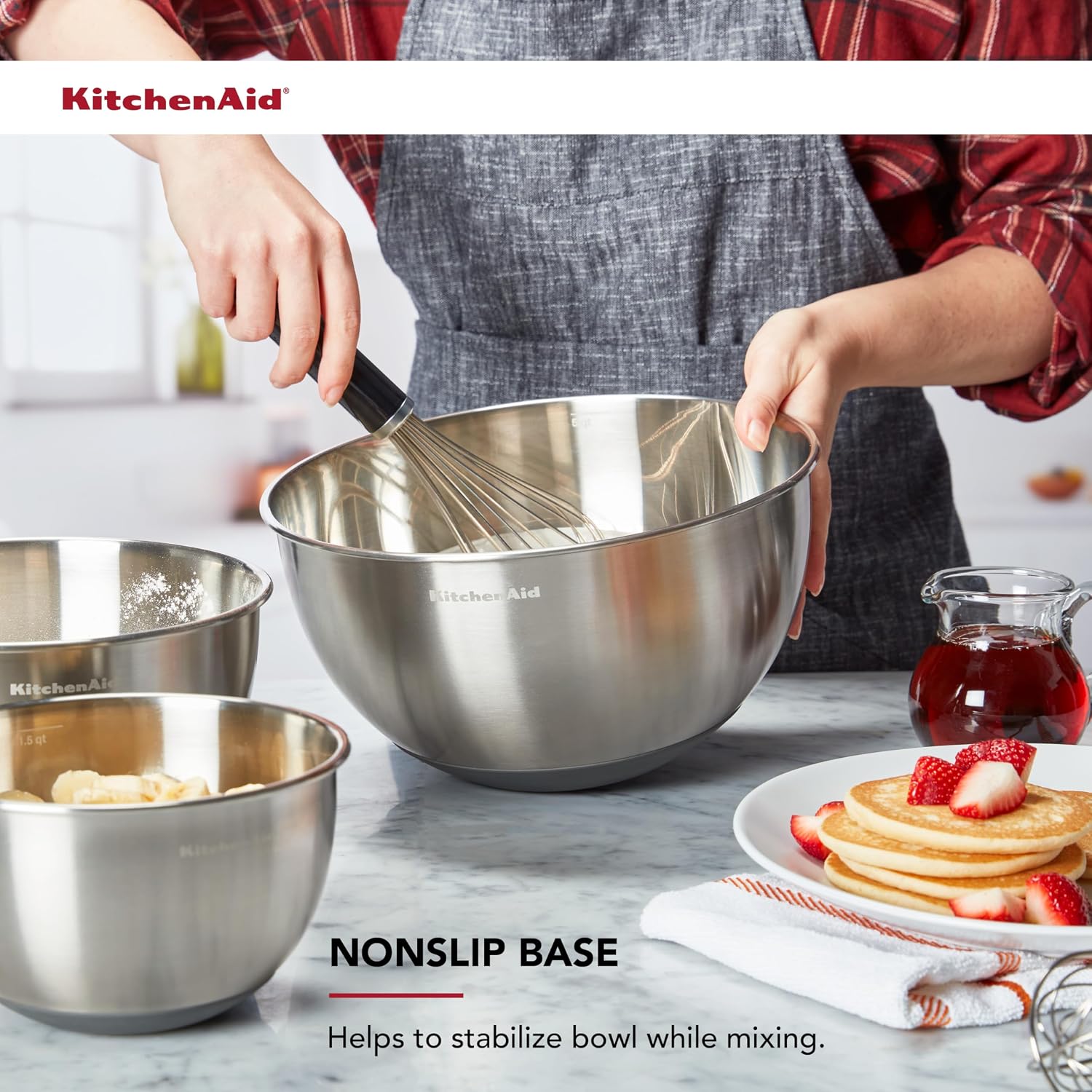 KitchenAid Stainless Steel Mixing Bowls  Set Of 3