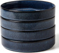 famiware Star 7.5" Pasta Bowls Set  Salad Bowl Set of 4  Double Reactive Glaze  Stackable  Ideal for Your Friend for Housewarming  Festivals  Nebulas Blue