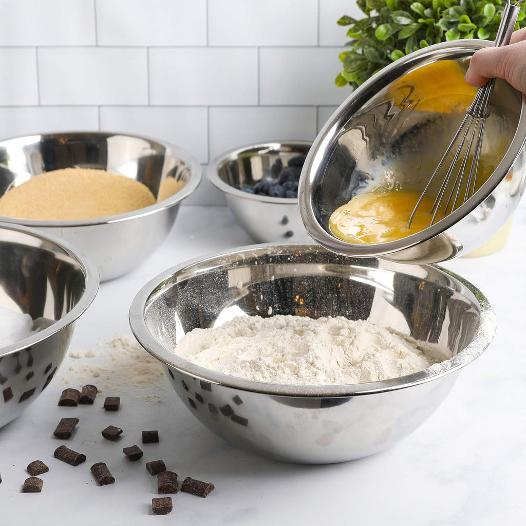 WHYSKO Meal Prep Stainless Steel Mixing Bowl (5-Piece Set) Home  Refrigerator  and Kitchen Food Storage Organizers | Ecofriendly  Heavy Duty  No Lids