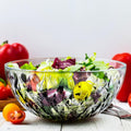 Le'raze Glass Diamond Design Bowl - Decorative Centerpiece for Kitchen & Home Decor  Great for Dining  Living Room  Serving  Salad  Pasta  Candy  Fruit