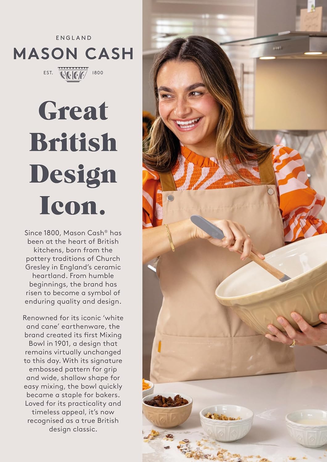 Mason Cash Home to Roost Mixing Bowl | 24cm Earthenware Bowl with Embossed Hen & Cockerel Design | Classic Bakeware for Dough  Pastry & Cake Mixing | Dishwasher & Freezer Safe