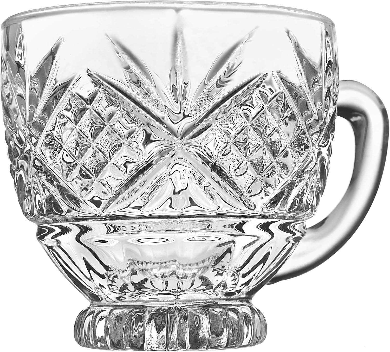 Godinger Dublin Crystal Punch Bowl Set with 8 Cups and Ladle - 10 Piece Set